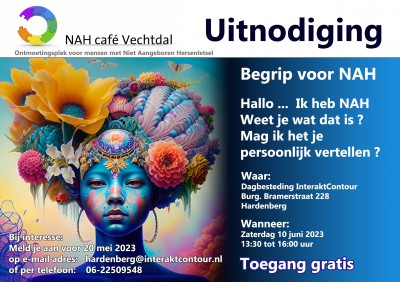 NAH café Vechtdal thema: ‘Begrip voor Niet-aangeboren Hersenletsel’ in Hardenberg op 10 juni 2023