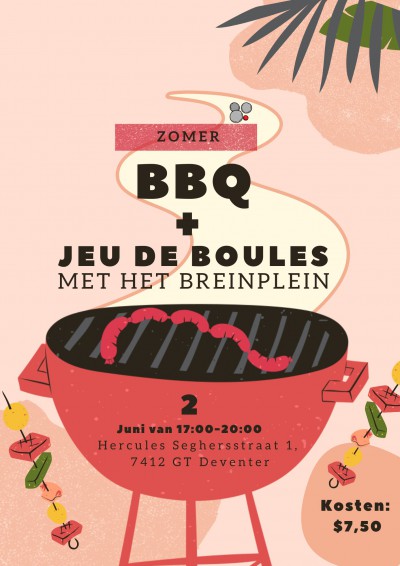 Breinplein organiseert een gezellige barbecue op 2 juni 2023 in Deventer